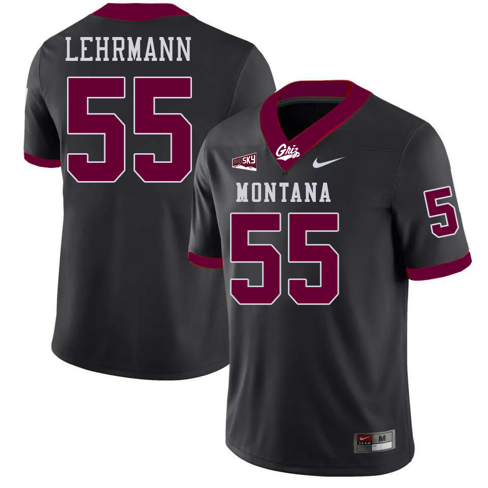 Montana Grizzlies #55 Andres Lehrmann College Football Jerseys Stitched Sale-Black